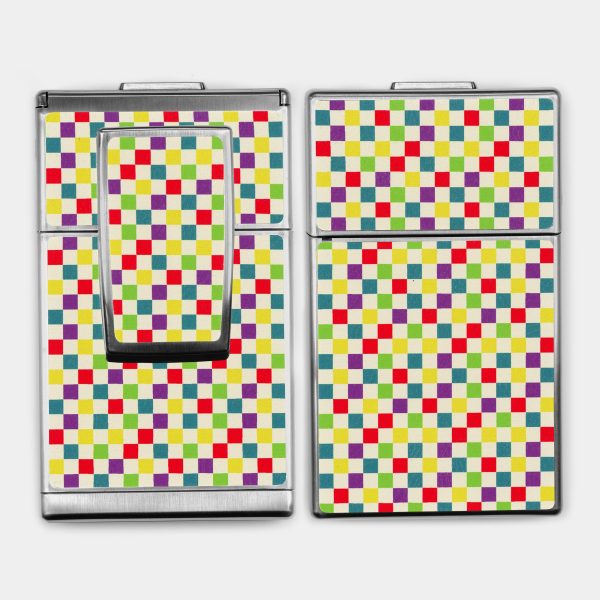 SX-70 SLR-680 Rainbow and White Check Vegan Leather Camera Skins Supply - Image 2