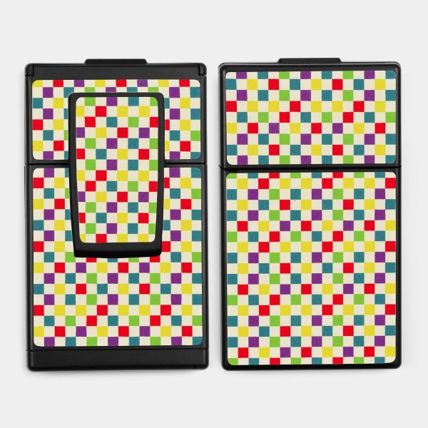 SX-70 SLR-680 Rainbow and White Check Vegan Leather Camera Skins Supply - Image 3