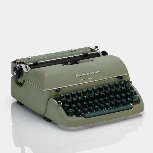 Remington Quiet-Riter Green Manual Typewriter and Case Discount