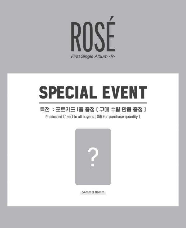 Rosé (로제) 1ST SINGLE ALBUM -R- (+ HOLOGRAM PHOTOCARD) Hot on Sale - Image 2