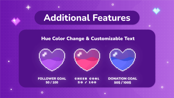 Pixel Heart Goal Widget on Sale - Image 3